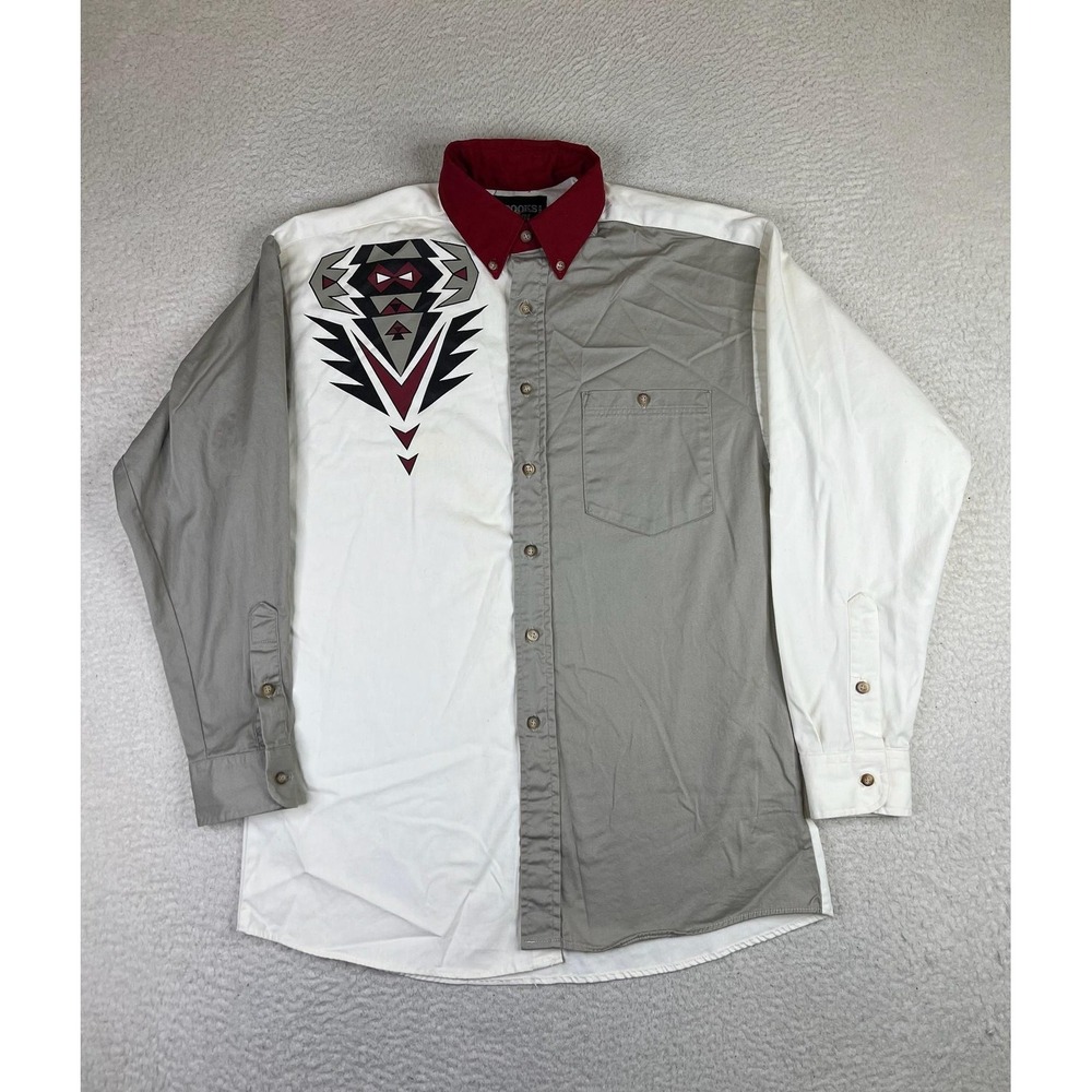 Brooks & Dunn Shirt Mens Medium Multicolor Western Aztec Long Sleeve Button Up
